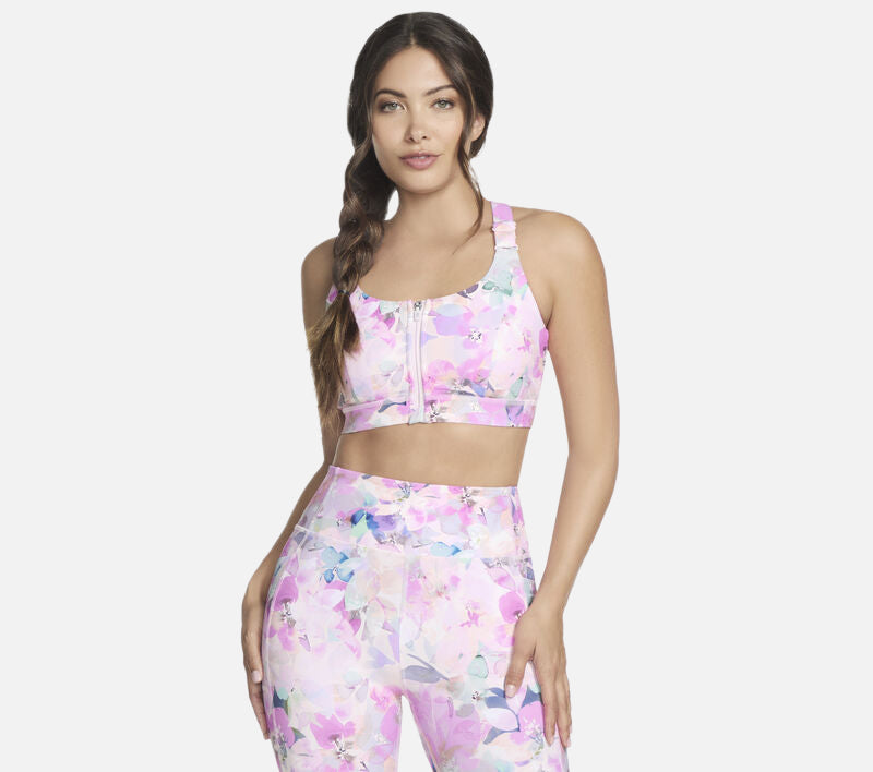 GO WALK Seascape Floral Zip Front Bra Clothes Skechers.se