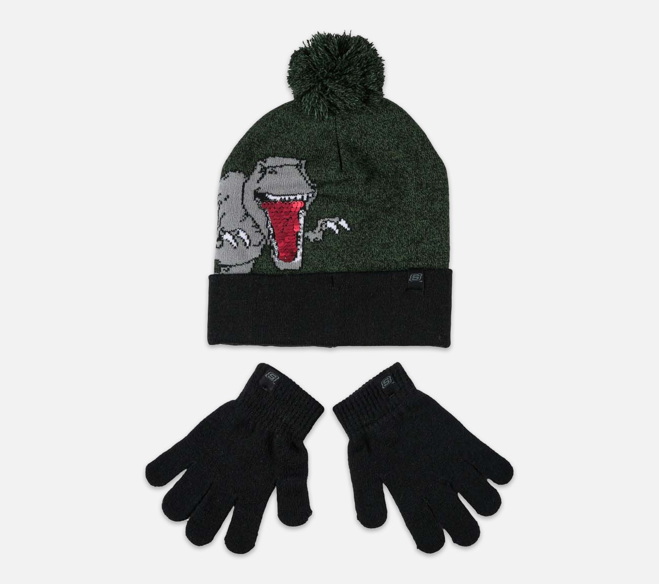 Dino Hat w/Pom, Rev Sequin Tongue Hat Skechers