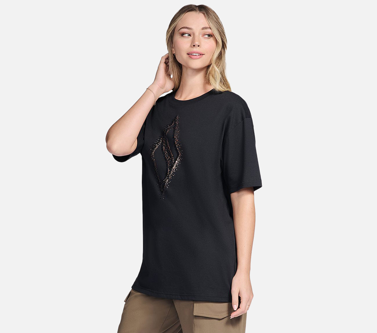 Gold Splatter Diamond Short Sleeve Tee Clothes Skechers.se