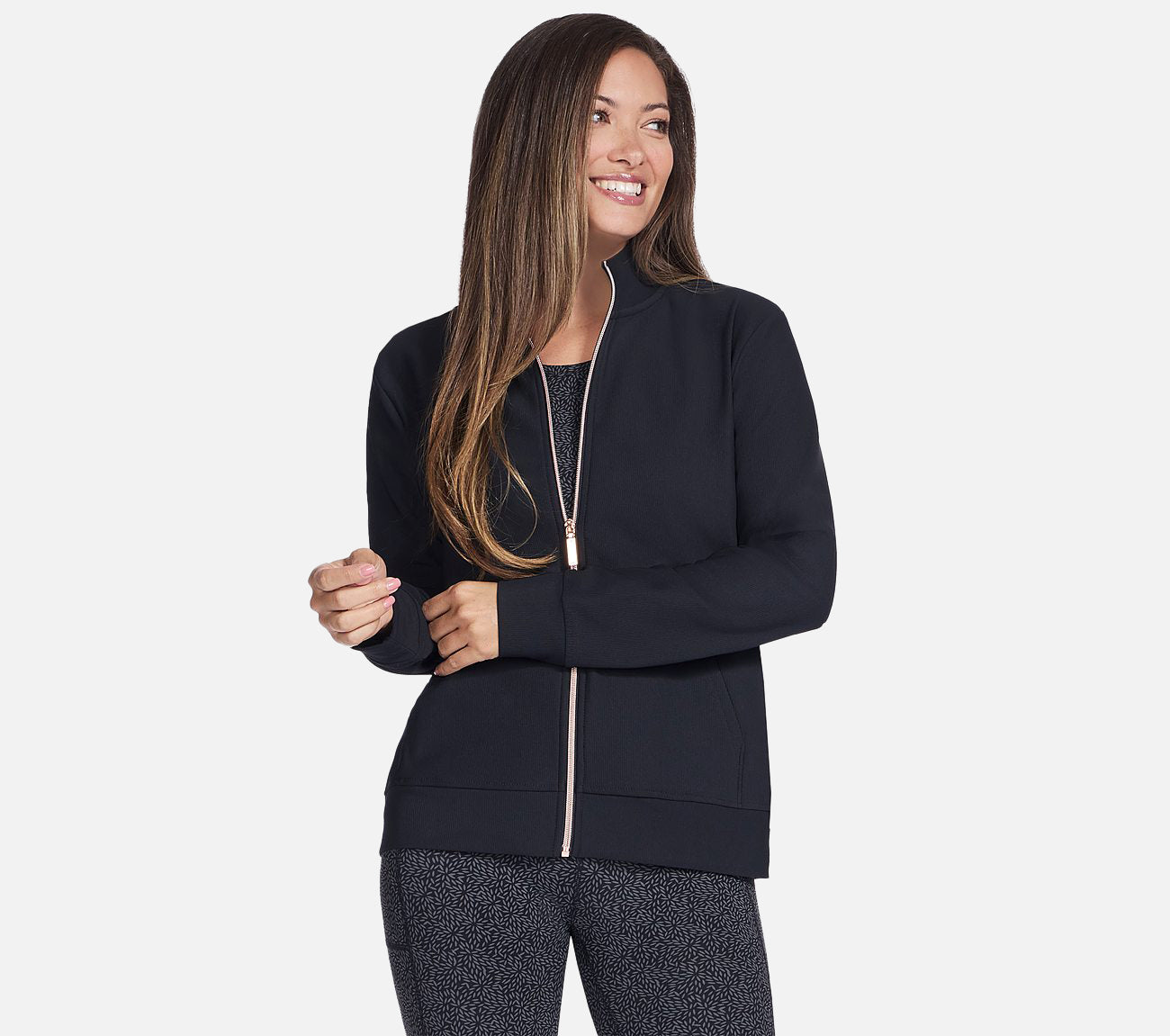 GO LUXE RIB Full Zip Jacket Clothes Skechers.se