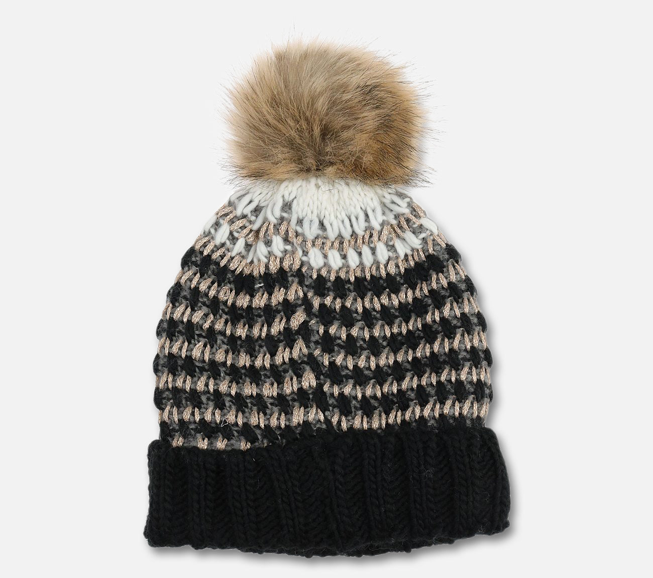 Rib Knit Striped Hat Hat Skechers