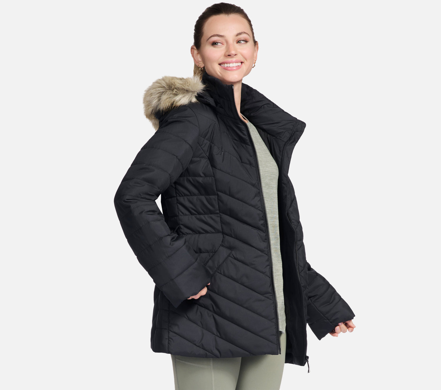 On-the-GO GO SHIELD Cozy Fit Belted Parka Clothes Skechers.se