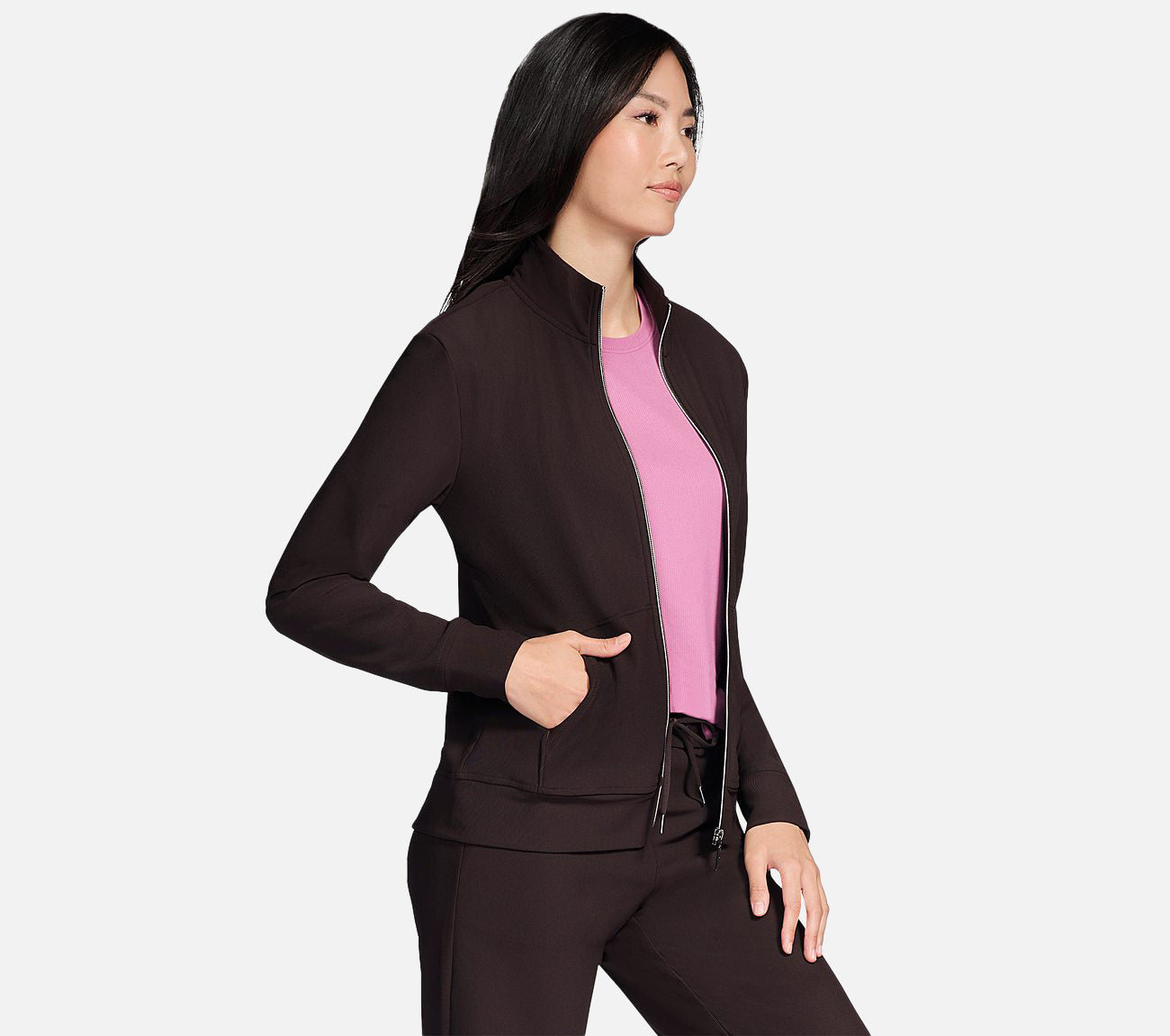 GO LUXE RIB Full Zip Jacket Clothes Skechers.se