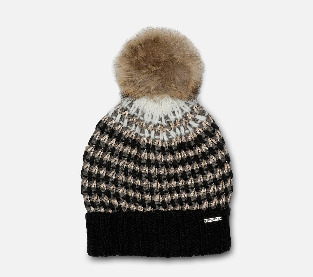 Rib Knit Striped Hat Hat Skechers