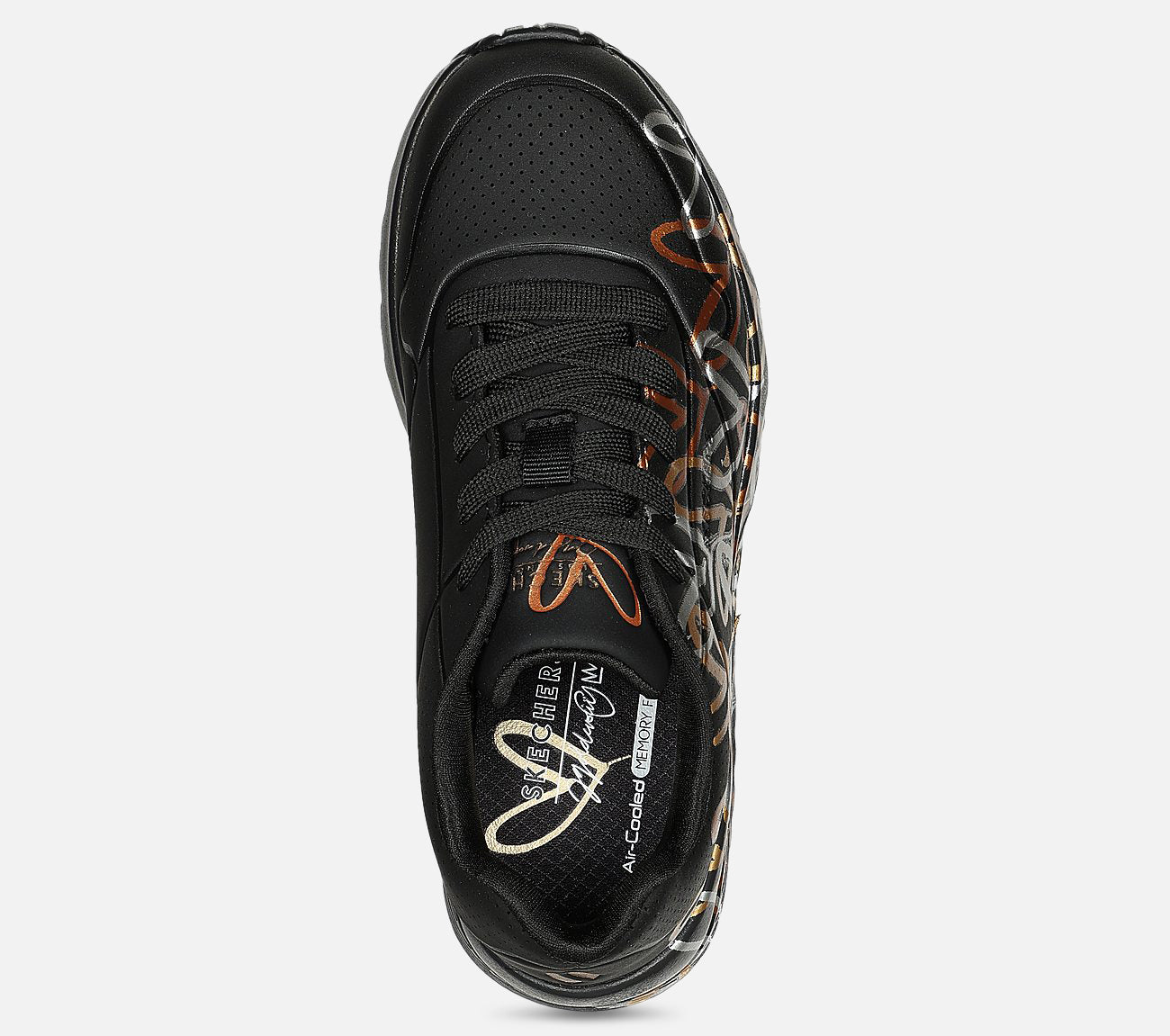 JGoldcrown: Uno Lite - Metallic Love Shoe Skechers