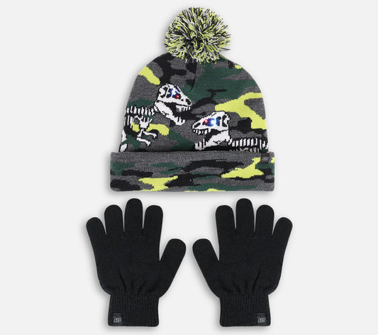 Camo Dinos Led Knit Hat W/Pom Hat Skechers